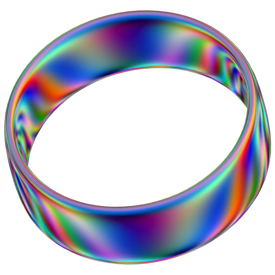 潮流酸性全息金属镭射机能彩虹3D立体几何图形png免抠图片素材【038】